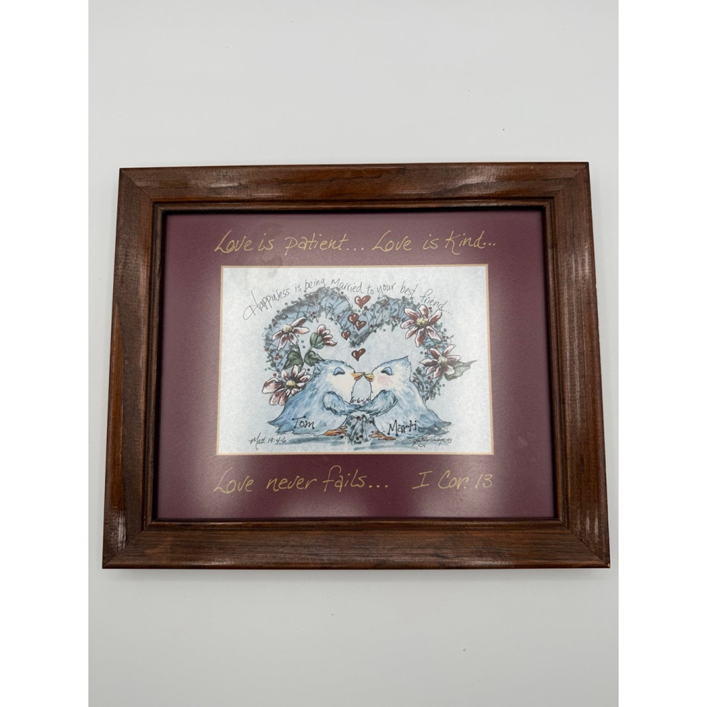 Vintage 1 Corinthians 13 Love Is Patient Love Is Kind Framed Christian Wall Art